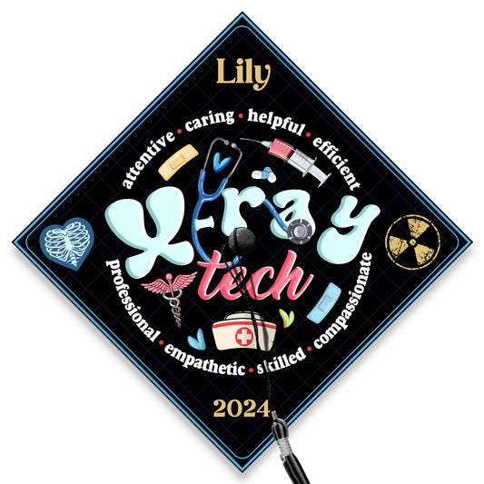 Radiology Tech Grad Cap Topper, Xray Tech Graduation Gift