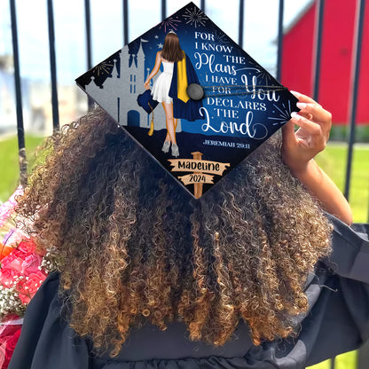 Plans I Have For You Jeremiah Graduation Cap Topper, Personalized Bible Verse Graduation Cap Topper