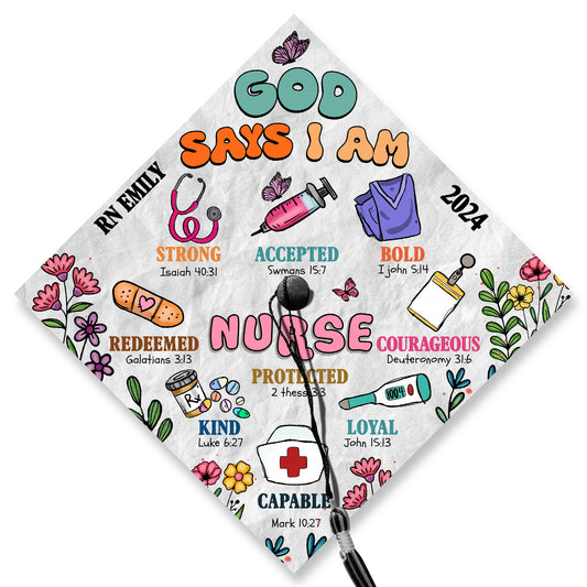 Customized RN Nurse Grad Cap Decorations, RN Nurse Gifts, Class of 2024