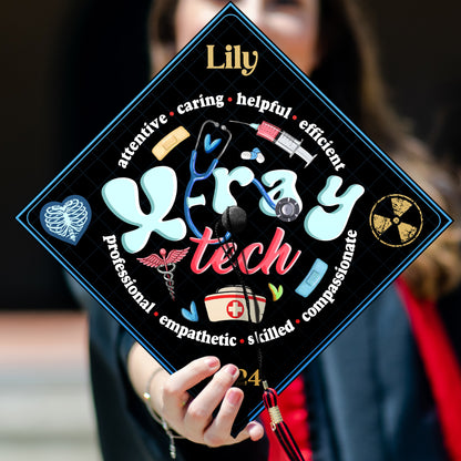 Radiology Tech Grad Cap Topper, Xray Tech Graduation Gift