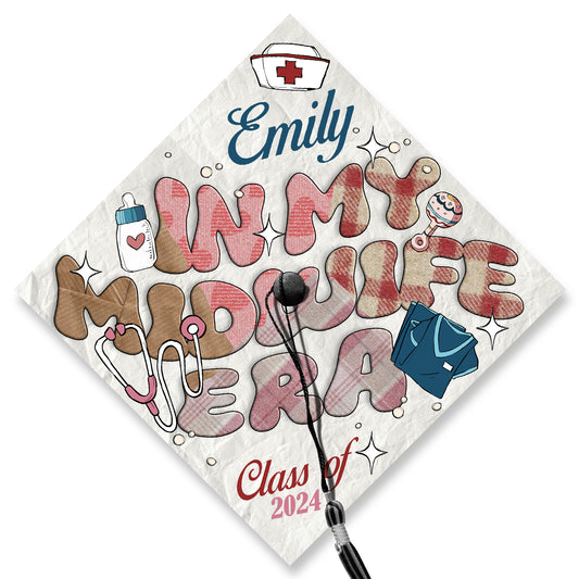 In My Midwife Era Grad Cap Topper, Midwife Cap Decoration To Honor Your Hard Work, Nursing Graduation Gifts