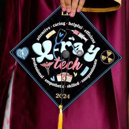 Radiology Tech Grad Cap Topper, Xray Tech Graduation Gift