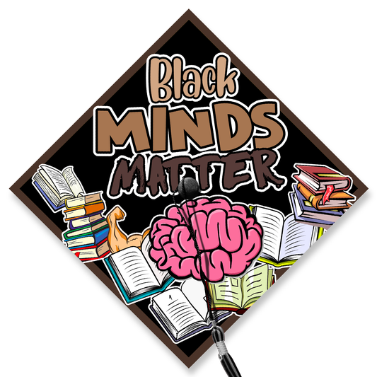 Black Minds Matter Graduation Cap Topper, Graduation Decoration, Class of 2024