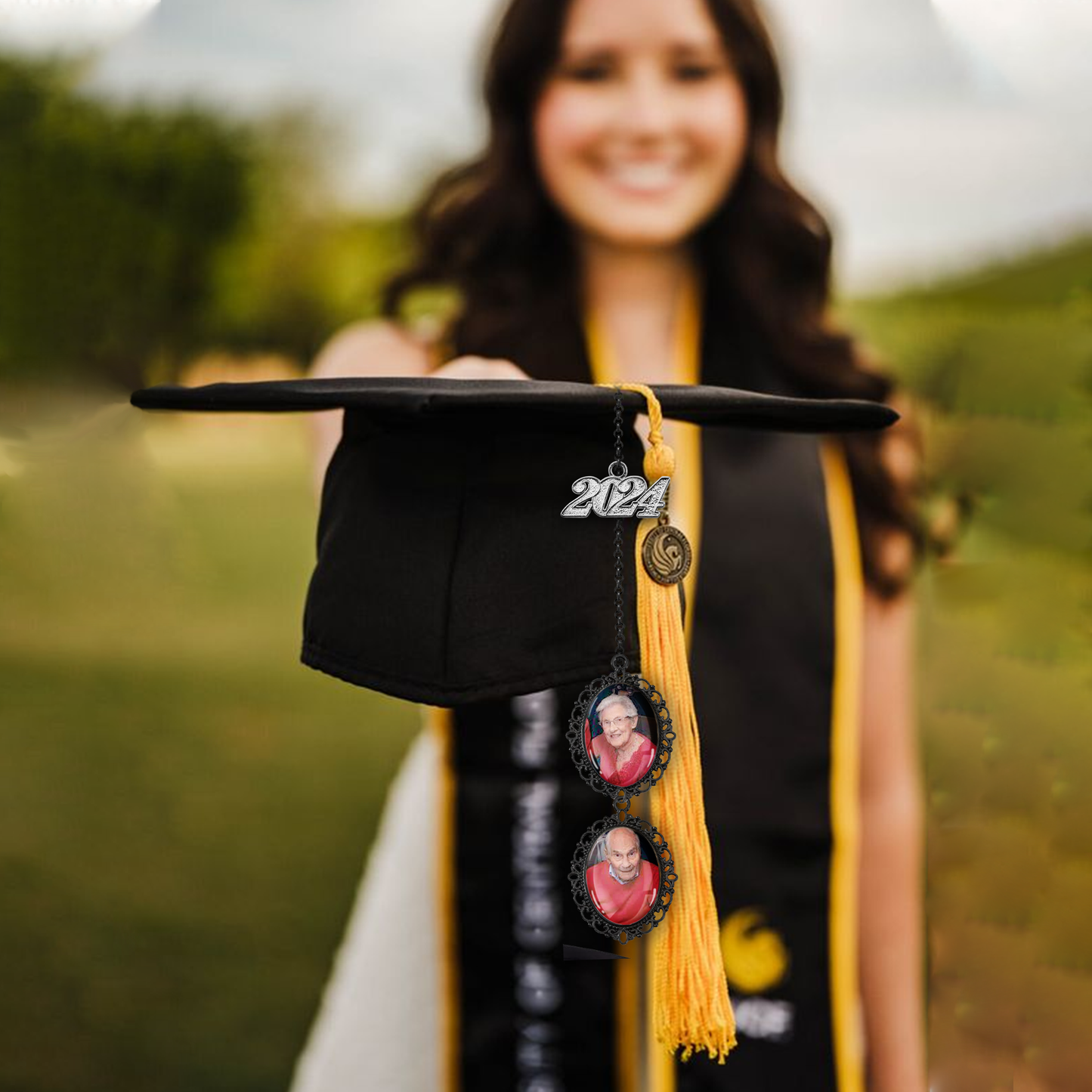 Custom Photo Memorial Graduation Tassel Charm, Unique Gifts for Graduates