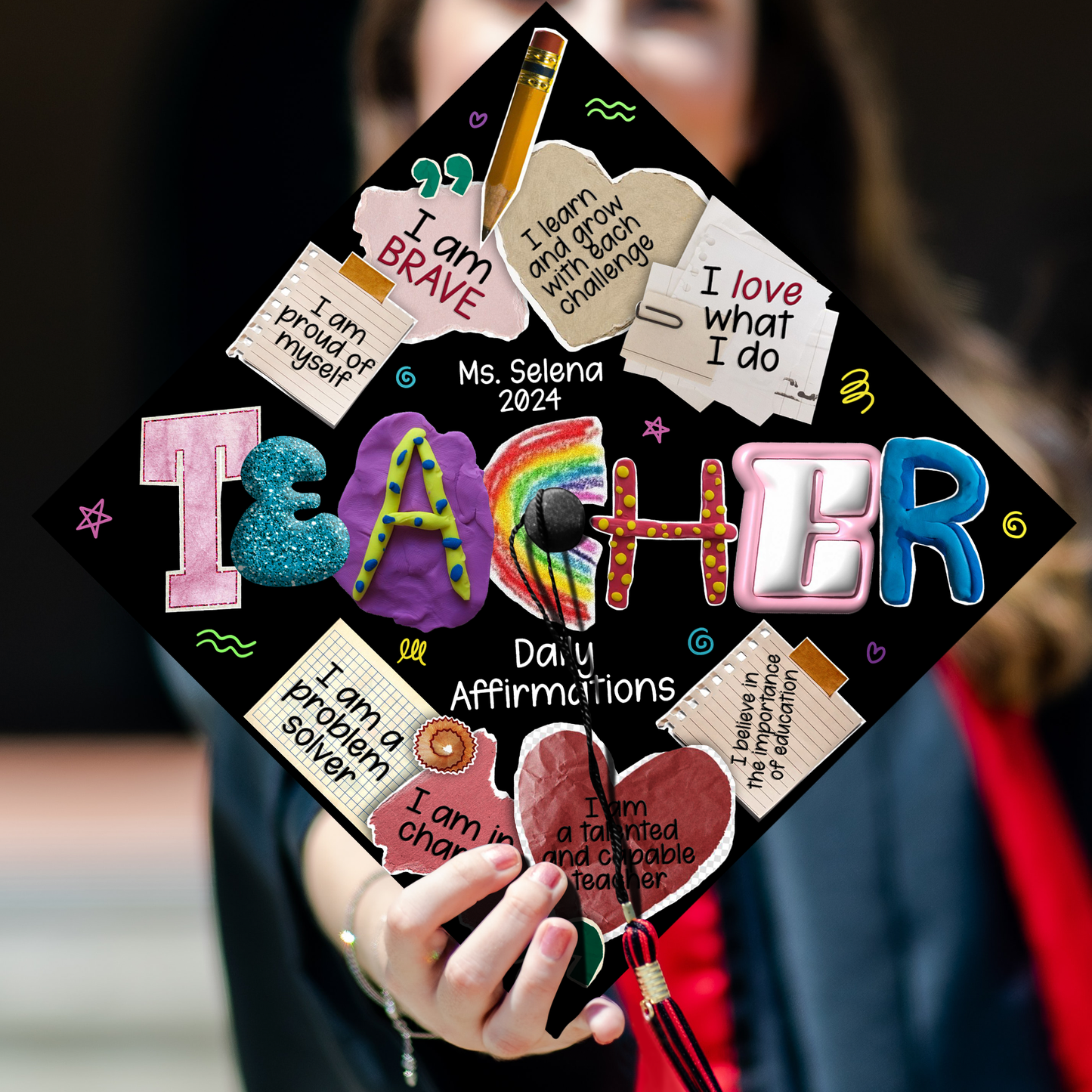 Custom School Counselor Grad Cap Topper, Teacher Graduation Gifts