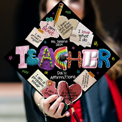 Custom School Counselor Grad Cap Topper, Teacher Graduation Gifts