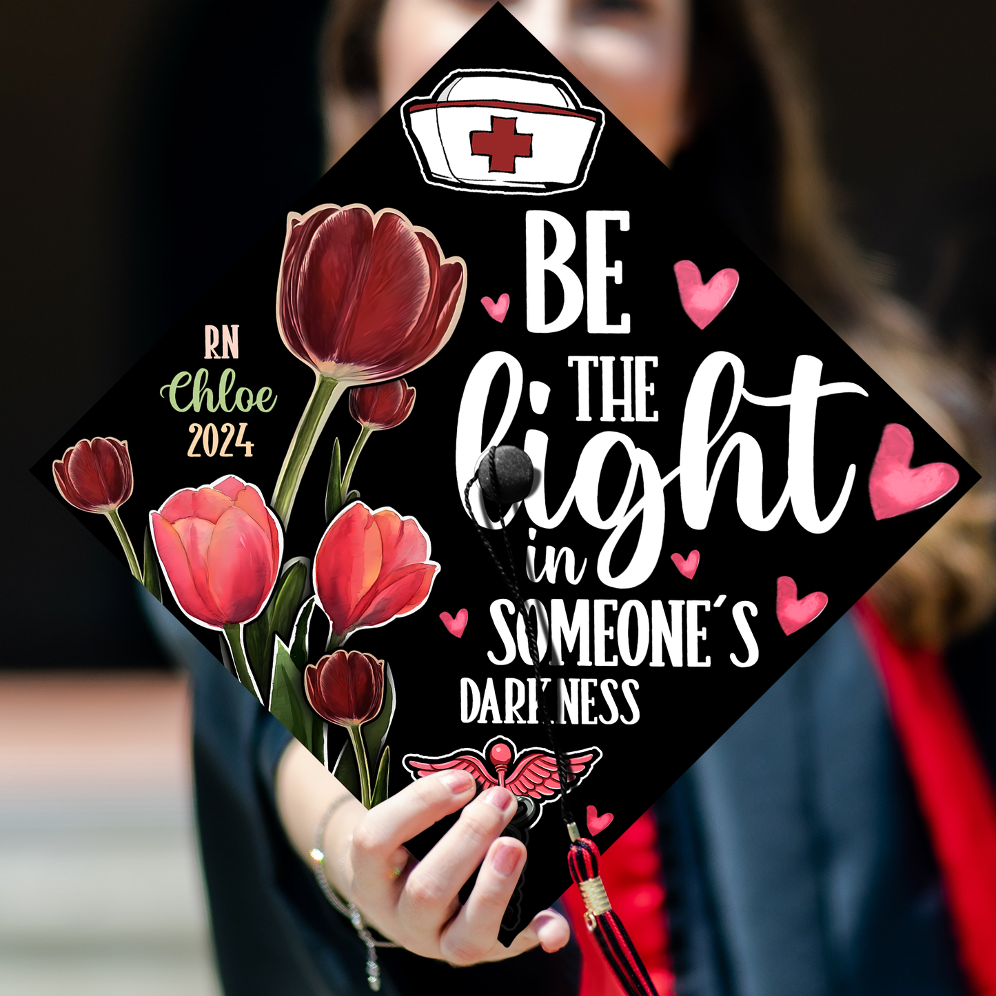 Be The Light of Someone's Darkness Graduation Cap Topper, Future Nurse Gifts, Graduation 2024