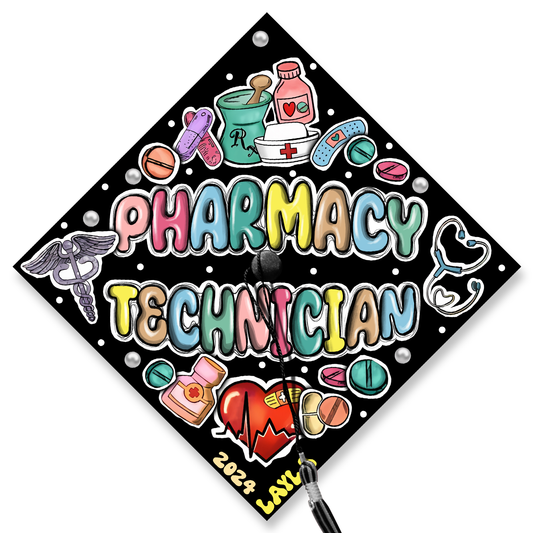 Pharmacy Technician Grad Cap Topper, Custom Pharmacist Graduation Cap Decoration, Pharmacist Graduation Gifts, Class Of 2024