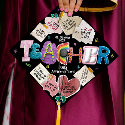 Custom School Counselor Grad Cap Topper, Teacher Graduation Gifts