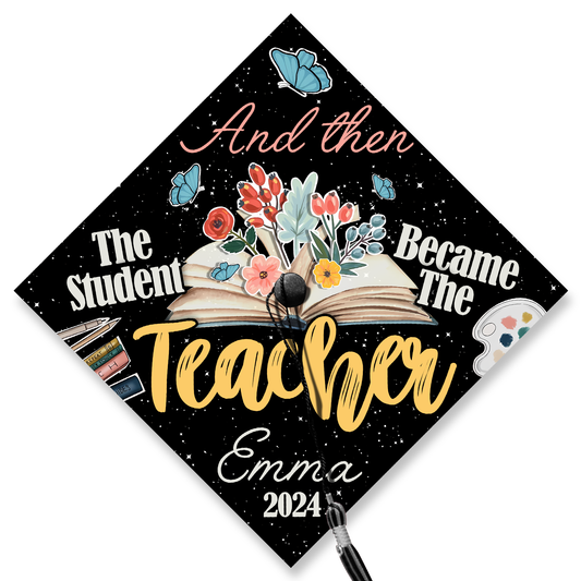 Custom Teacher Grad Cap Topper, Teacher Graduation Gifts
