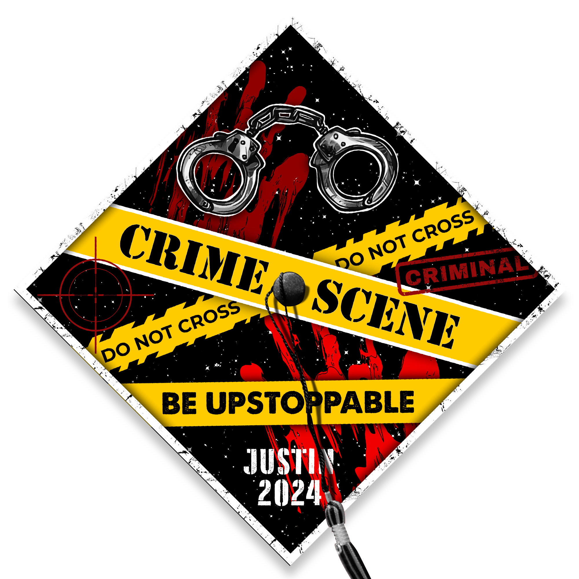 Personalized Crime Scene Grad Cap, Future Police Officer Graduation Ca ...