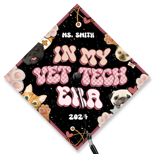 Personalized Vet Assistant Graduation Cap Topper, Animal Lover Gift, Class of 2024
