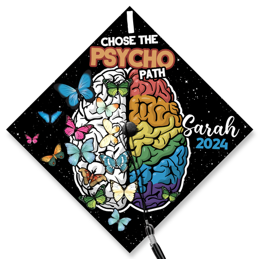 I Chose The Psycho Path Graduation Cap Topper, Psychology Nursing Cap for Graduation, Future Nurse Gift, Class of 2024