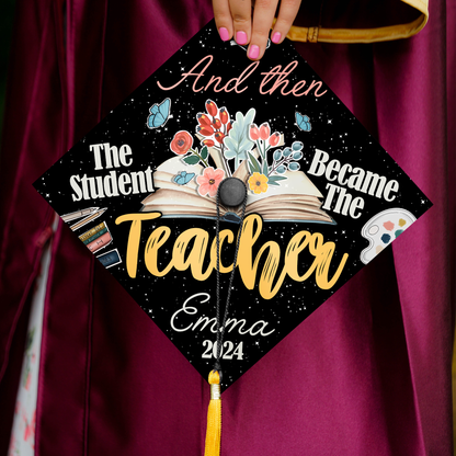 Custom Teacher Grad Cap Topper, Teacher Graduation Gifts