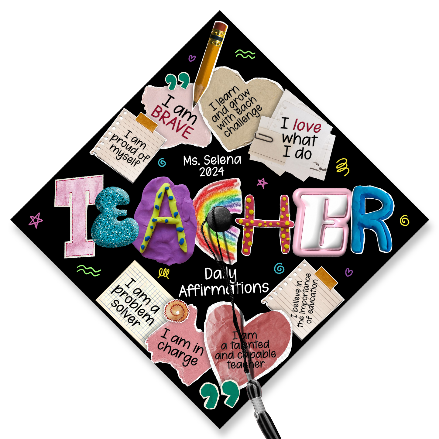 Custom School Counselor Grad Cap Topper, Teacher Graduation Gifts