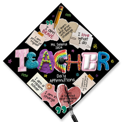Custom School Counselor Grad Cap Topper, Teacher Graduation Gifts