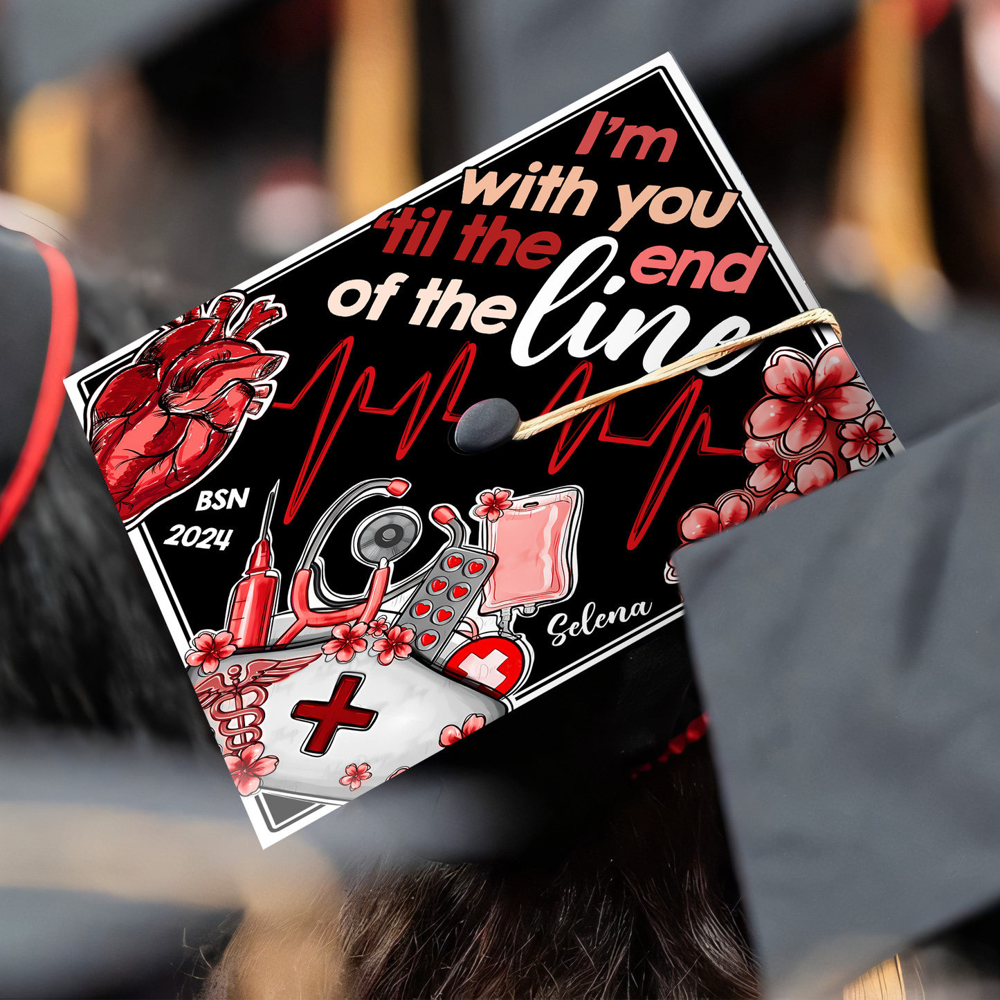 Personalized Registered Nurse Grad Cap Topper, RN Nurse Gifts, Graduation 2024