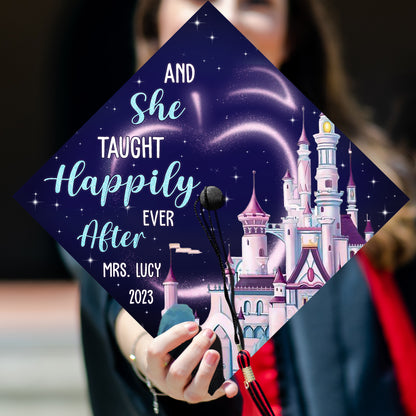 Printed Future Teacher Grad Cap Topper, Teach Love Inspire, Class of 2024