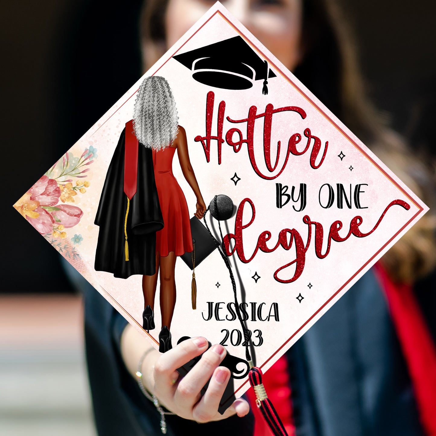 Personalized Hotter By One Degree Grad Cap Topper
