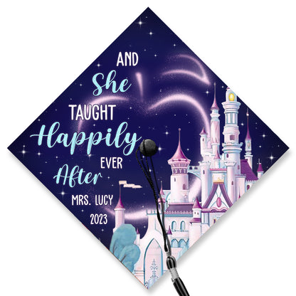 Printed Future Teacher Grad Cap Topper, Teach Love Inspire, Class of 2024