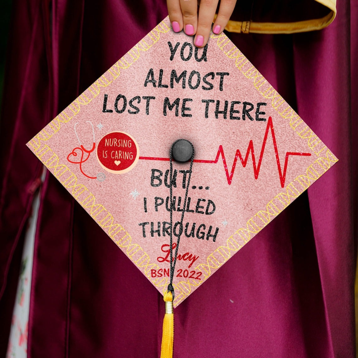 You Almost Lost Me There Graduation Cap Topper, Gifts for Nurse, Class of 2024