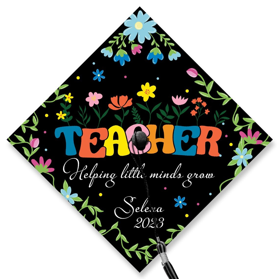 Teacher Helping Little Minds Grow Grad Cap Topper, Gifts for Teacher, Class of 2024