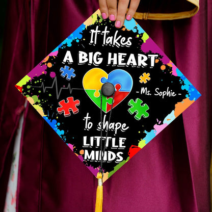 It Takes A Big Heart To Shape Little Mind Grad Cap Topper, Gifts for Teacher, Class of 2024