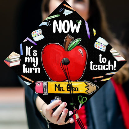 Now It's My Turn To Teach Grad Cap Topper, Gifts for Teacher, Class of 2024