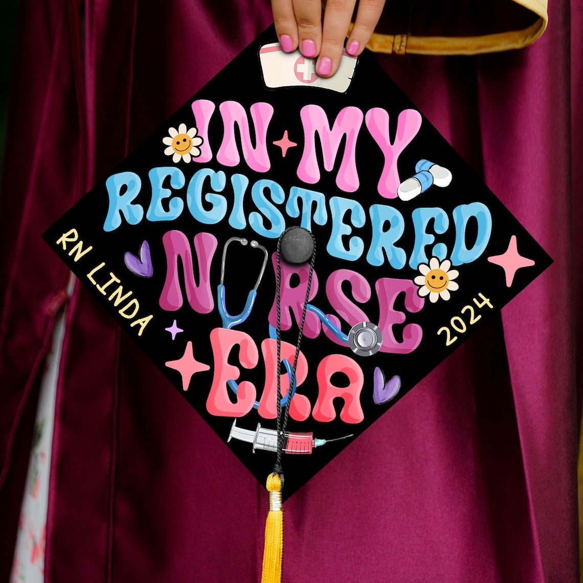 In My Registered Nurse Era Grad Cap Topper, Gifts for Nurse, Class of 2024