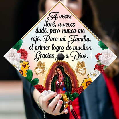 Gracias a Dios Virgen Guadalupe Grad Cap Topper, Gifts for Mexican, Class of 2024 - SP11106PGMNTT