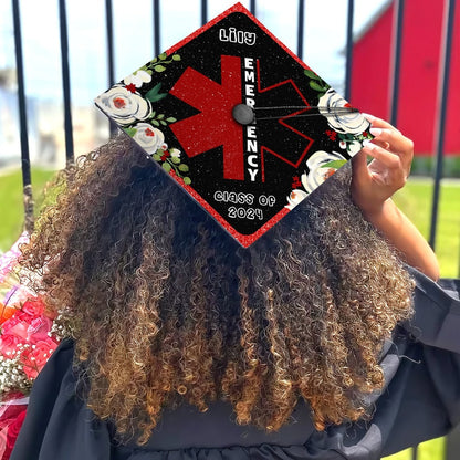 Personalized Emergency Nurse Graduation Cap Topper, Gifts for ER Nurse, Class of 2024