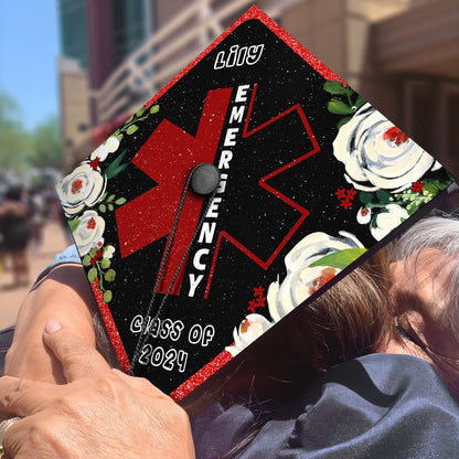 Personalized Emergency Nurse Graduation Cap Topper, Gifts for ER Nurse, Class of 2024