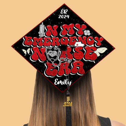 In My Emergency Nurse Era Grad Cap Topper, Gifts for ER Nurse, Class of 2024