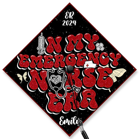 In My Emergency Nurse Era Grad Cap Topper, Gifts for ER Nurse, Class of 2024