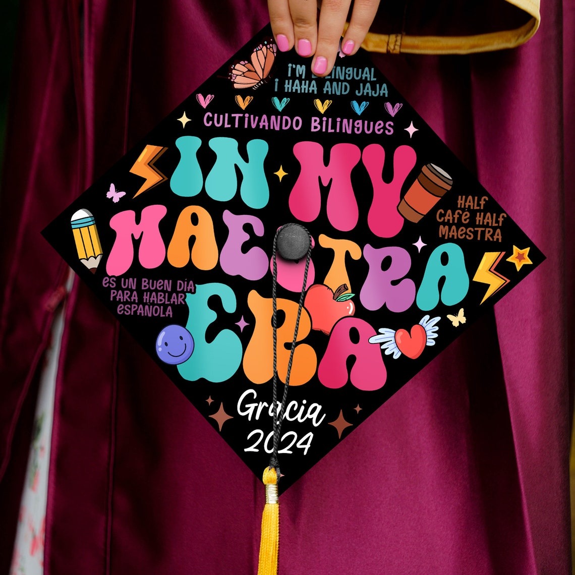 In My Maestra Era Graduation Cap Decoration, Gifts for Teacher, Class of 2024