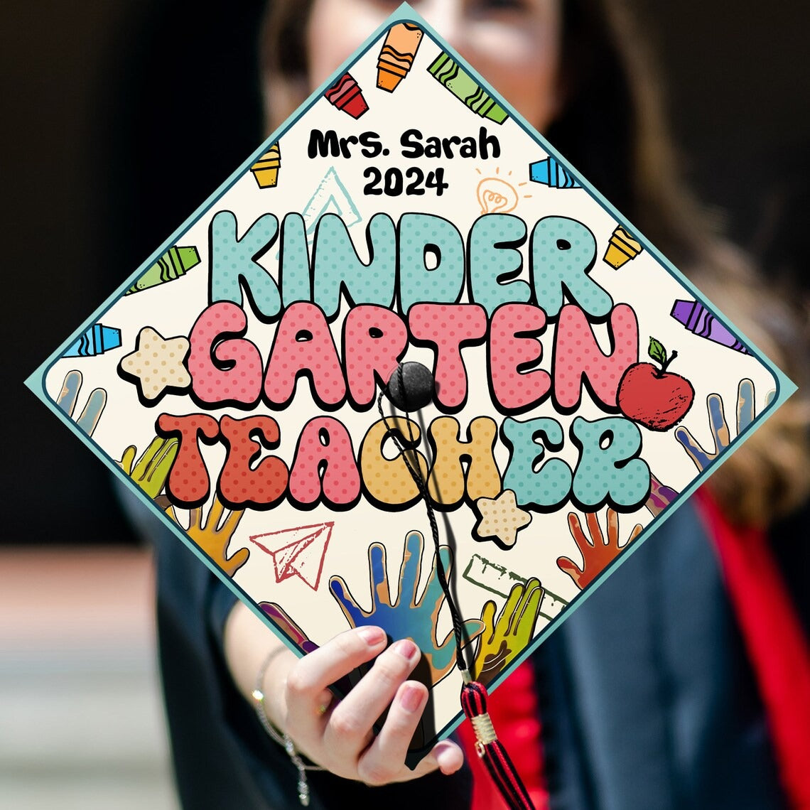 Kindergarten Teacher Graduation Cap Topper, Gifts for Teacher, Class of 2024