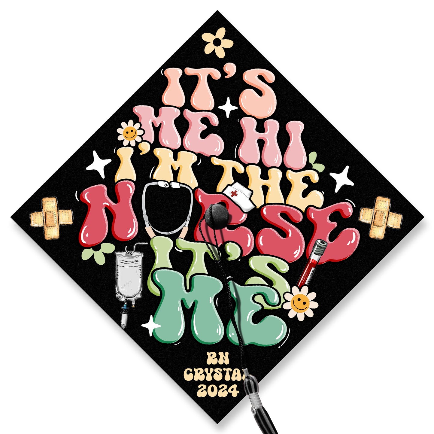 Customized Registered Nurse Graduation Cap, Gift For Nurse, Class of 2024